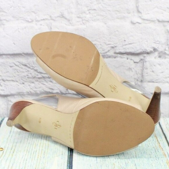 Cole Haan Cream Leather Peep Toe High Stilettos Pump Shoes Size 8.5 B - Picture 9 of 9
